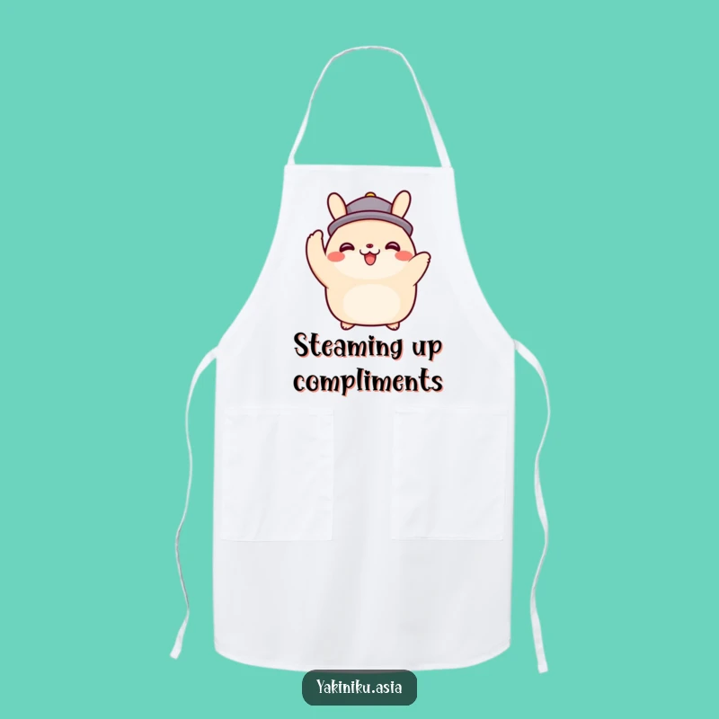 Funny Bao Bun Hat Tip Apron, Cook with Charm, Chef Character Kitchen Gift