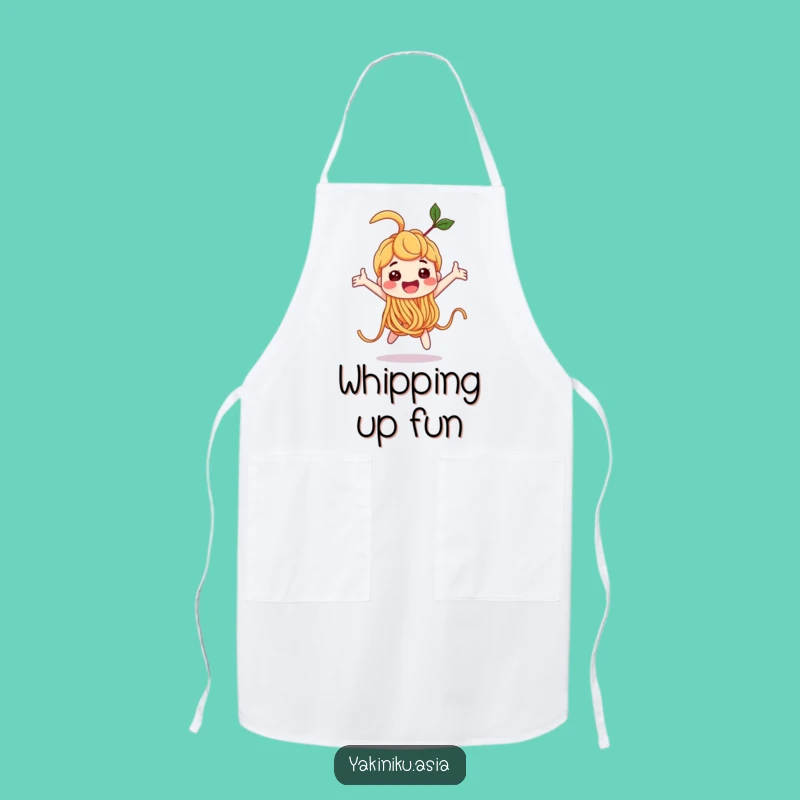 Funny Noodle Loop-the-Loop Apron, Cook with Joy, Chef Character Kitchen Gift