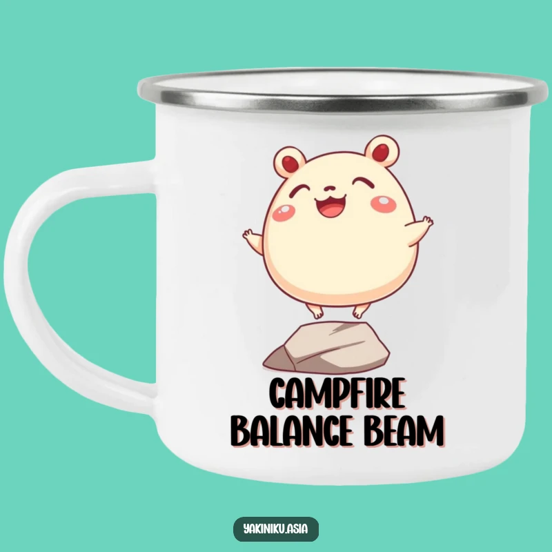 Funny Bao Bun Balance Camping Mug: Fuel Adventures with Hilarious Grit!