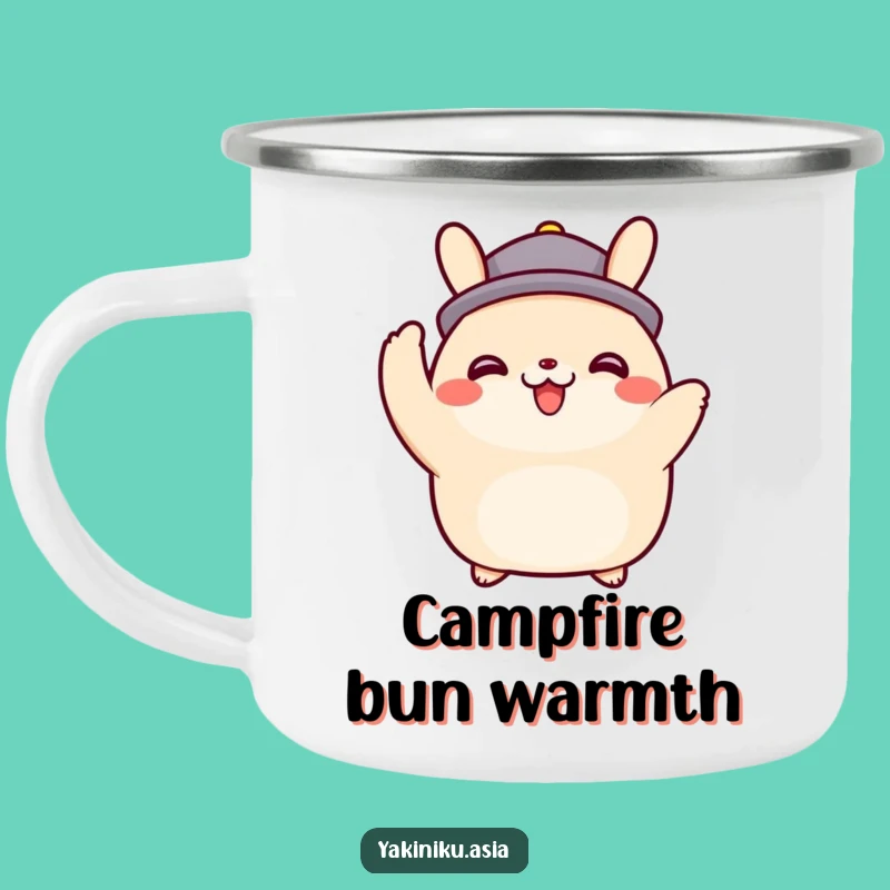 Funny Bao Bun Hat Tip Camping Mug, Adventure with Charm, Outdoor Gift