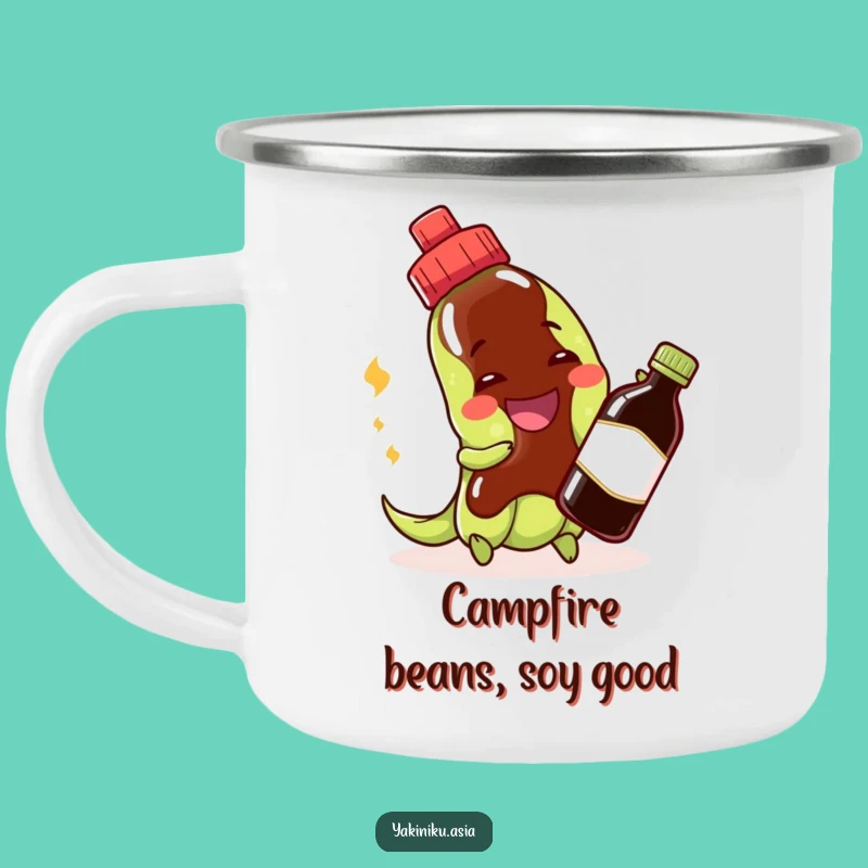 Funny Edamame Camping Mug - Cheerful Bean Outdoor Gift