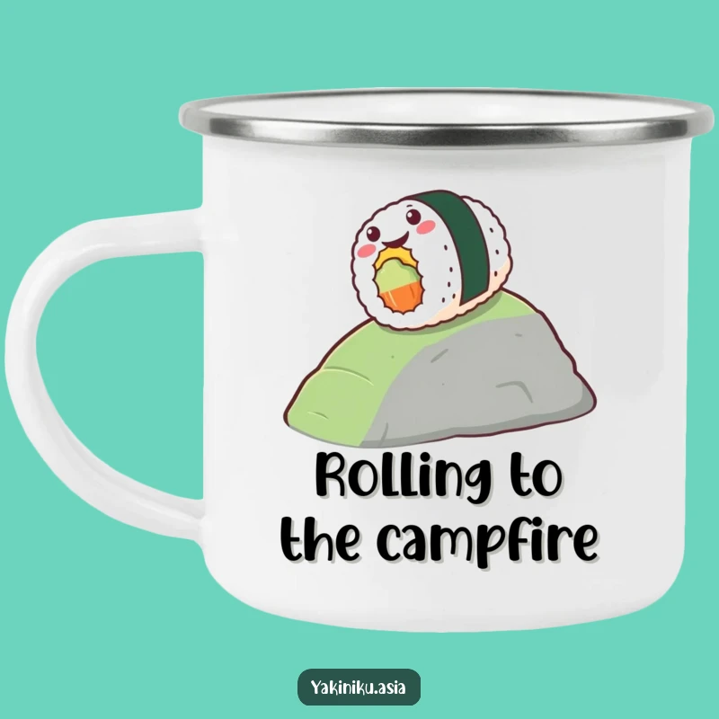 Funny Sushi Hill Rollo Camping Mug - Gleeful Rolling Fun, Perfect Foodie Funny Gift