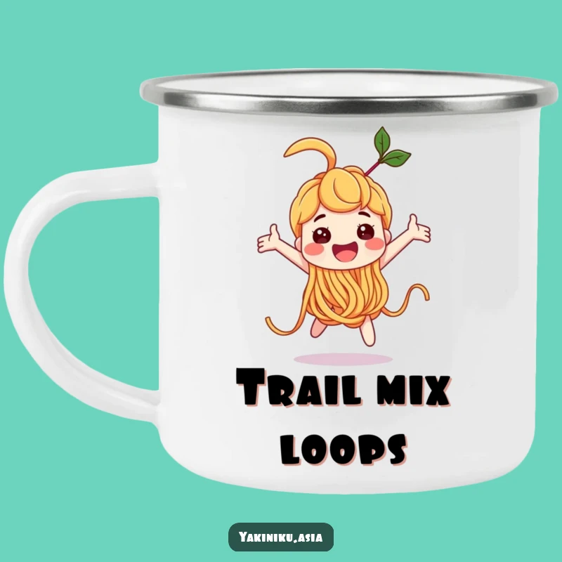 Funny Noodle Loop-the-Loop Camping Mug, Adventure with Cheer, Outdoor Gift