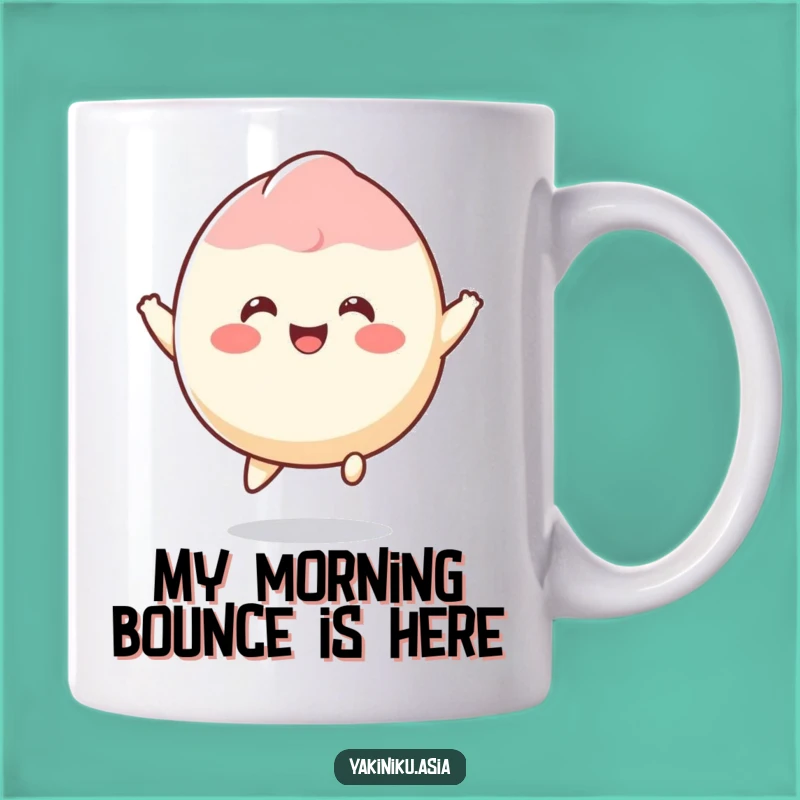 Funny Smiling Mochi Mug - Joyful Bouncing Dessert Gift
