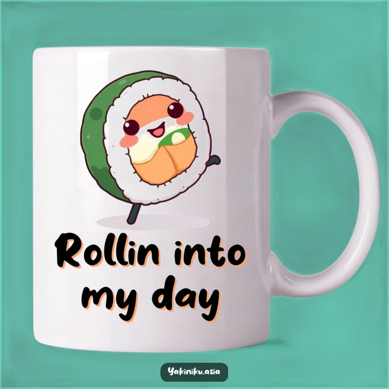 Funny Sushi Cartwheel Mug: A Hilarious Gift for Sushi Lovers!