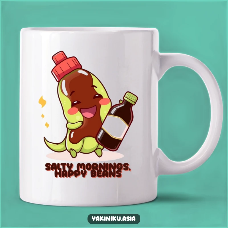 Funny Edamame & Soy Sauce Mug - Cheerful Bean Pal Gift