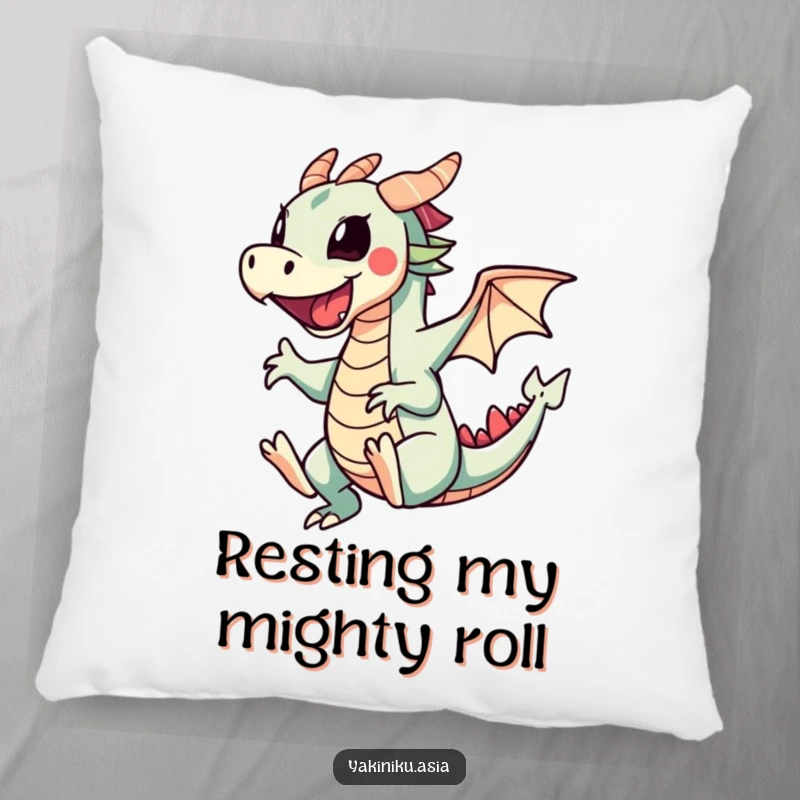 Funny pillow with a cartwheeling sushi dragon roll design, offering comfort and a cheerful, humorous touch to any sofa or bed.