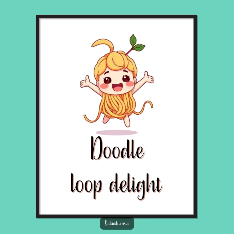 Funny Noodle Loop-the-Loop Digital Print, Instant Joyful Art, Downloadable Gift