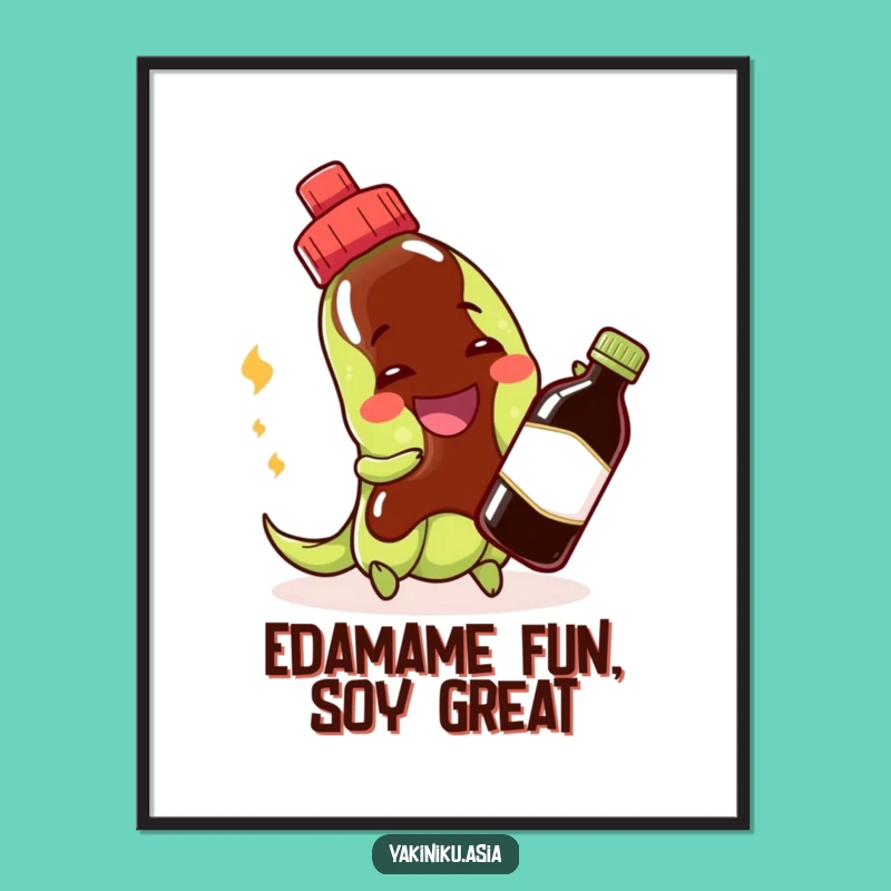 Funny Edamame Digital Art - Cheerful Bean Playful Print Gift