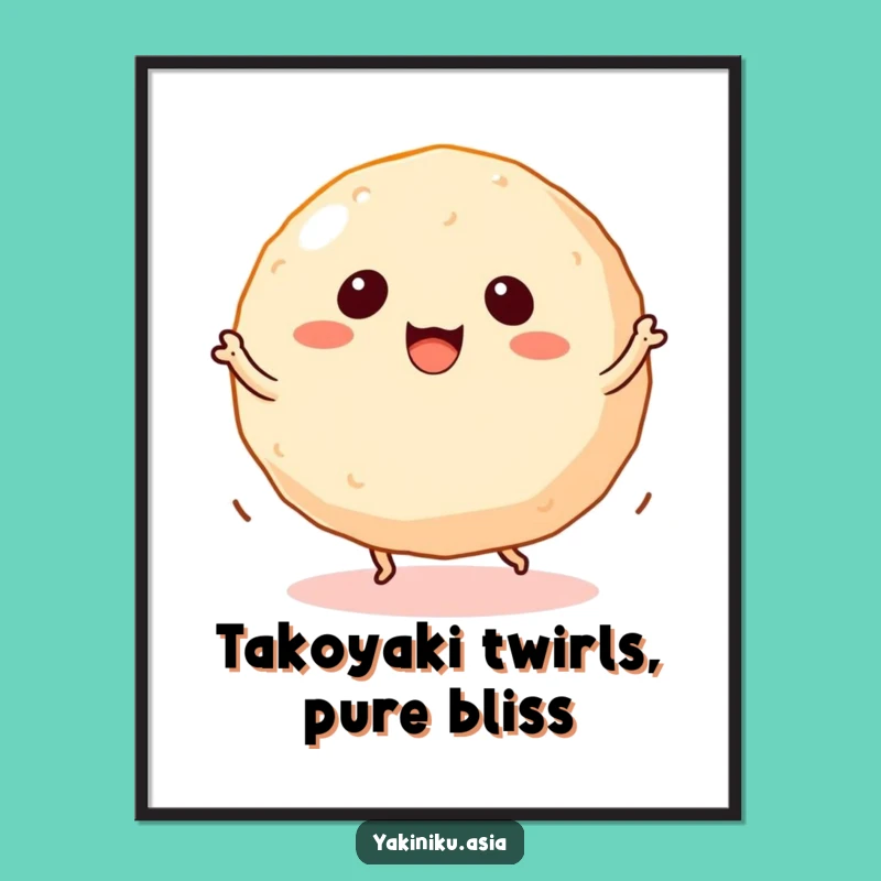 Funny Takoyaki Digital Art - Dancing Snack Spin Print Gift