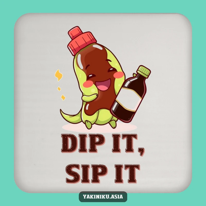 Funny Edamame Coasters (Set of 4) - Bean & Soy Sauce Gift