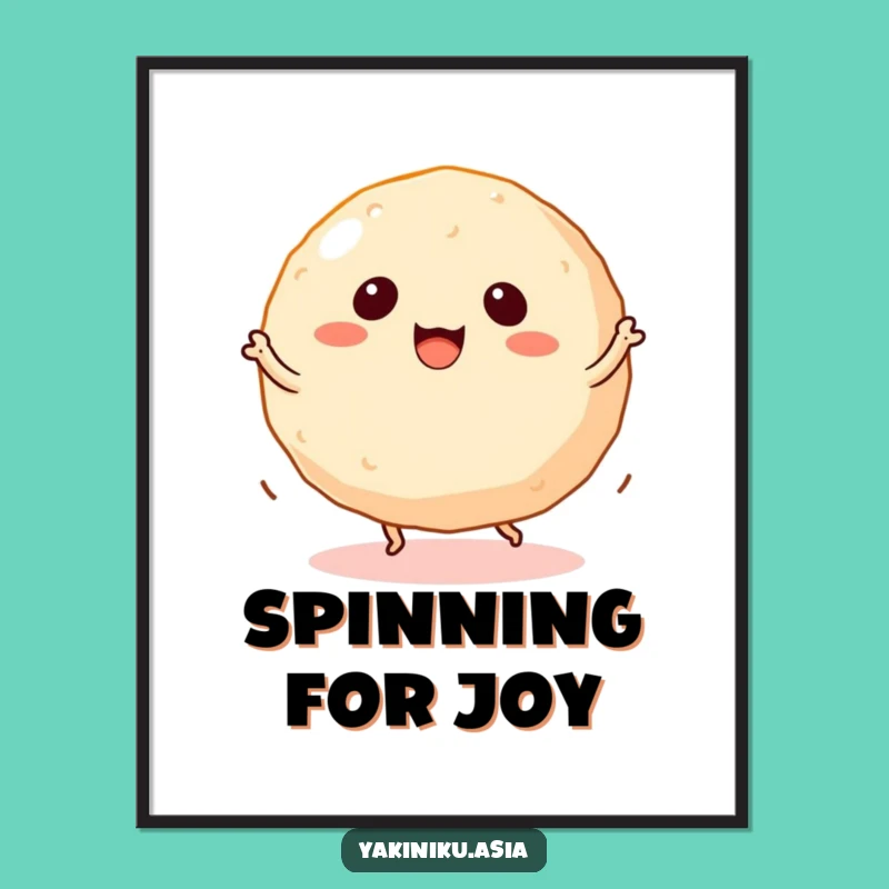 Funny Takoyaki Poster - Dancing Snack Wall Art Gift
