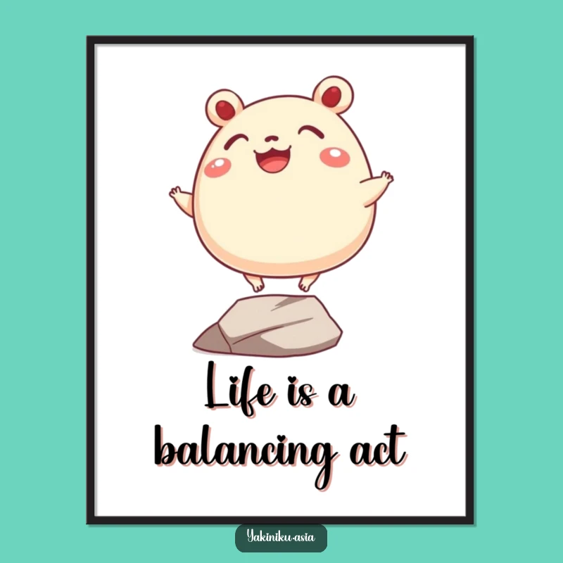 Free Printable Wall Art: Funny Bao Bun Balance Downloadable Decor