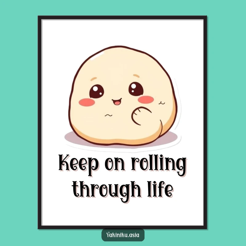 Free Printable Wall Art: Funny Rolling Dumpling Downloadable Decor