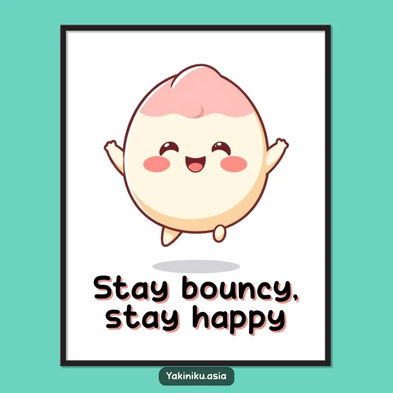 Funny Free Printable Mochi Wall Art - Bouncing Joy! Downloadable Cute Decor for a Smile