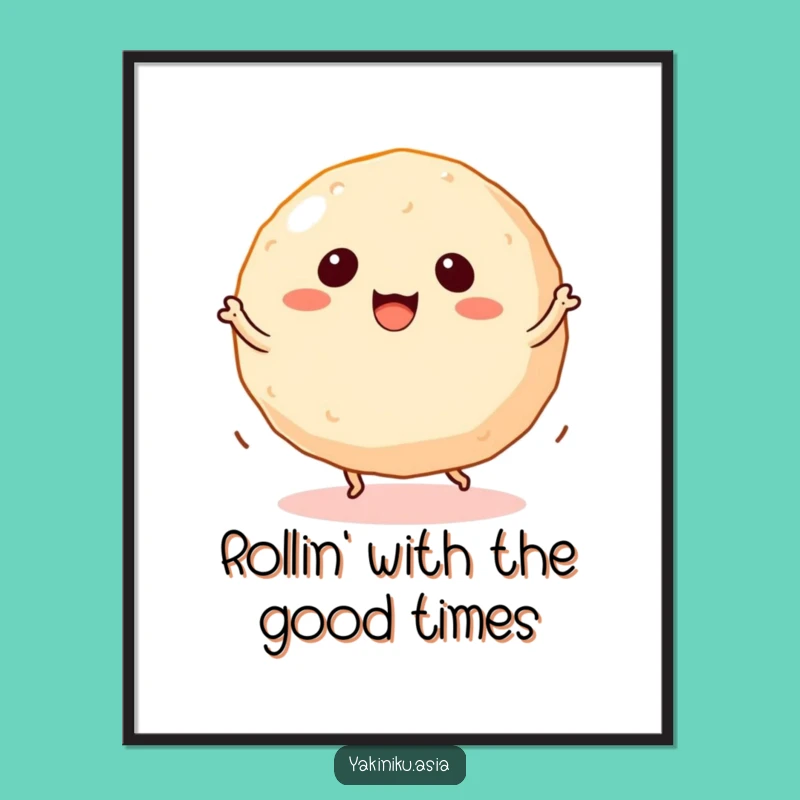 Funny Free Printable Takoyaki Wall Art - Dancing Ball! Downloadable Foodie Decor for a Laugh