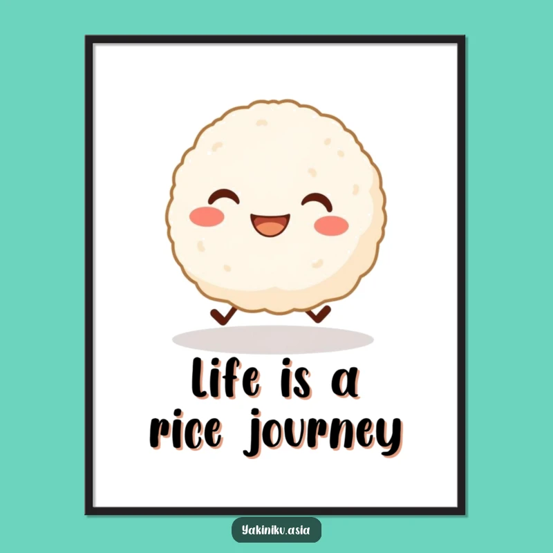 Funny Free Printable Wall Art: Skipping Rice Ball Vibes - Hilarious Downloadable Art Gift