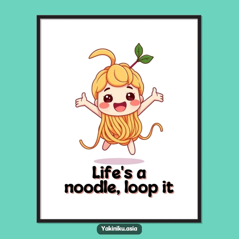 Free Printable Wall Art: Joyful Noodle Character's Humorous Loop-the-Loop Design