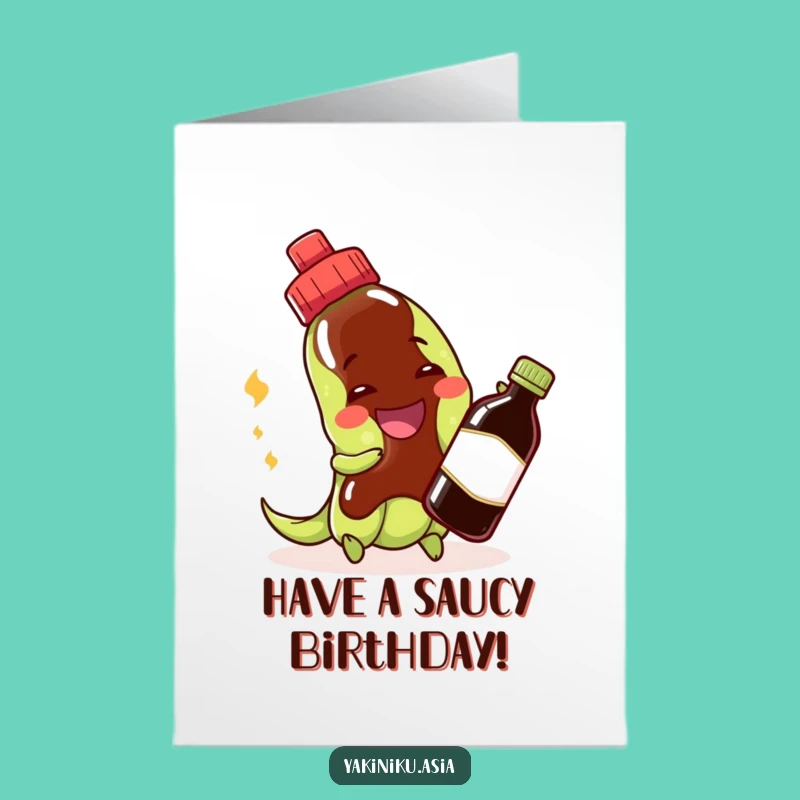 Free Printable Funny Edamame Birthday Card - Playing with Soy Sauce! Downloadable Gift