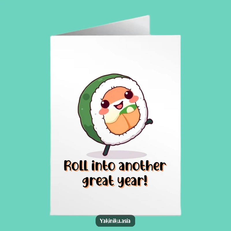 Free Printable Sushi Birthday Card: Hilarious Cartwheel Roll DIY Downloadable Gift