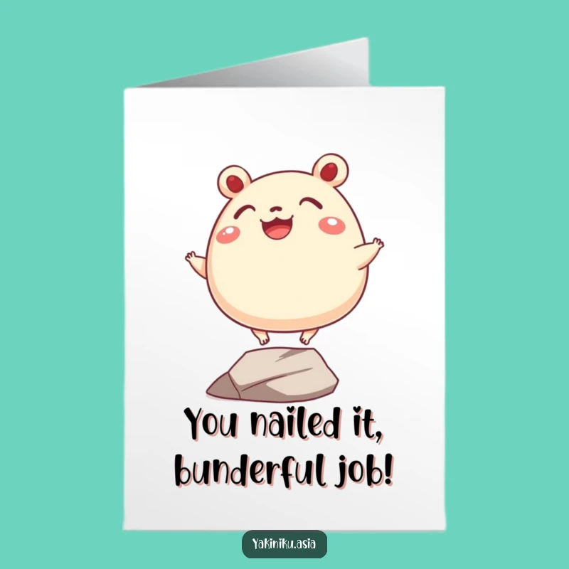 Free Printable Bao Bun Congratulations Card: Funny Balance Downloadable Gift