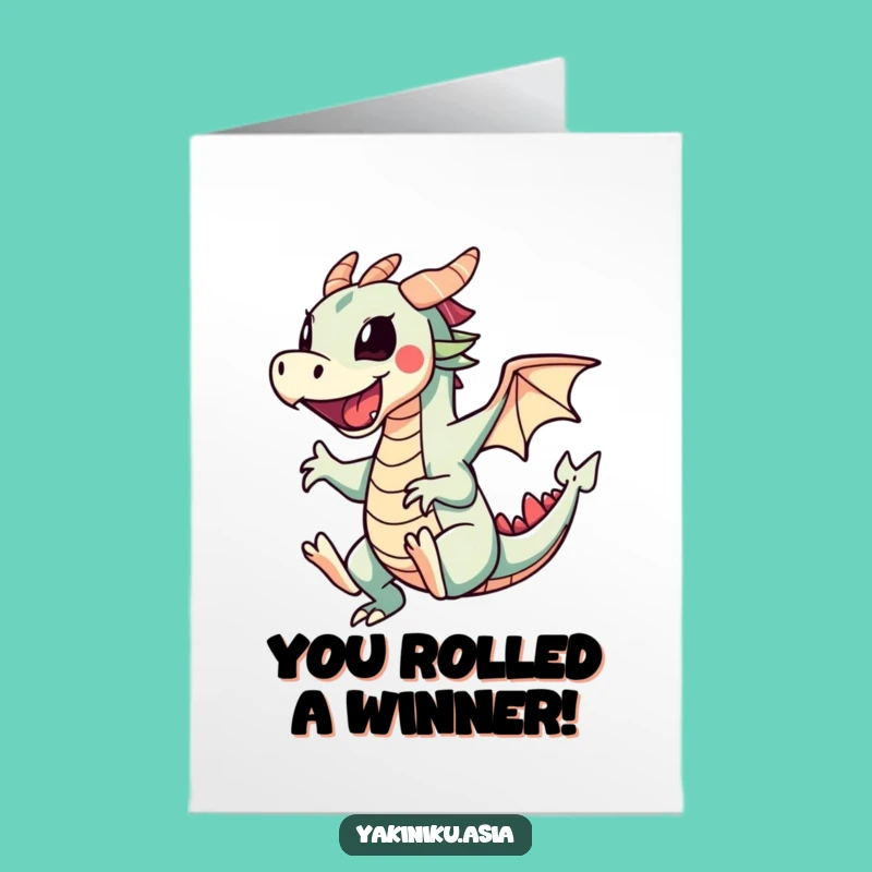 Free Printable Funny Dragon Roll Congratulations Card: Cartwheeling Sushi Celebration