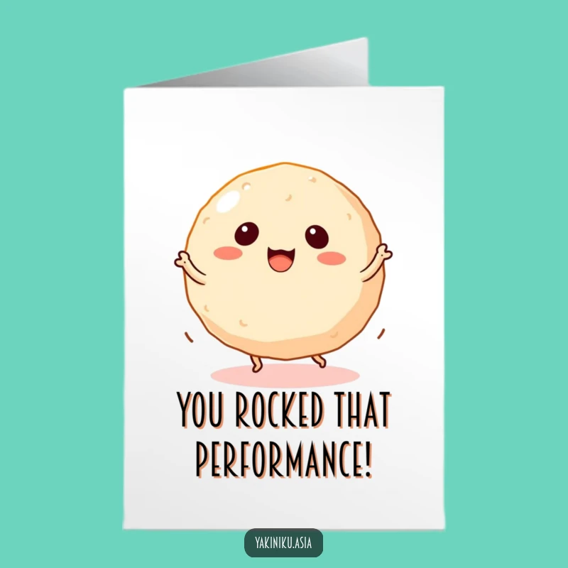 Free Printable Takoyaki Congrats Card - Dancing Food! Celebrate with Humor, Print at Home