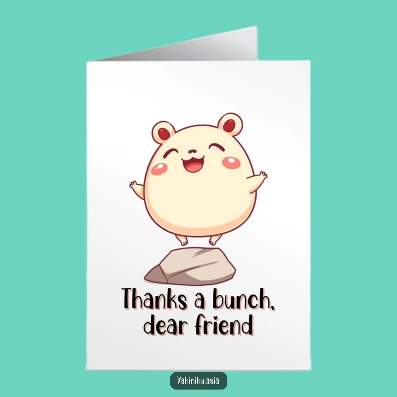 Free Printable Bao Bun Thank You Card: Funny Balance Downloadable Gift