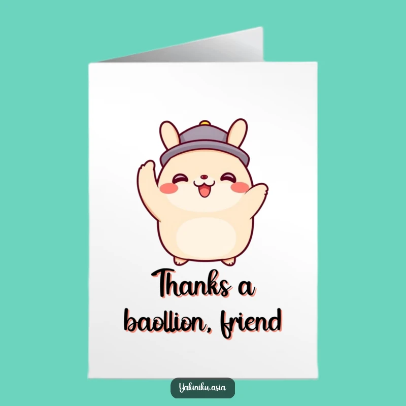 Free Printable Thank You Card: Bao Bun's Charming Hat Tip of Gratitude