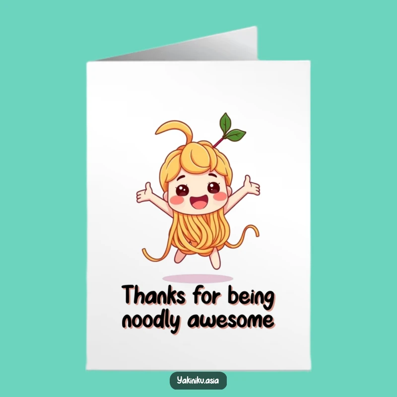 Free Printable Thank You Card: Noodle Character's Loop-the-Loop of Gratitude