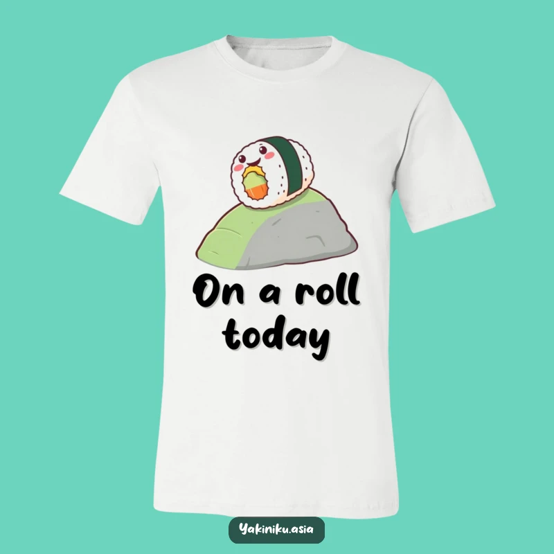 Funny Sushi Hill Rollo T-Shirt - Gleeful Rolling Design, Perfect Foodie Funny Gift