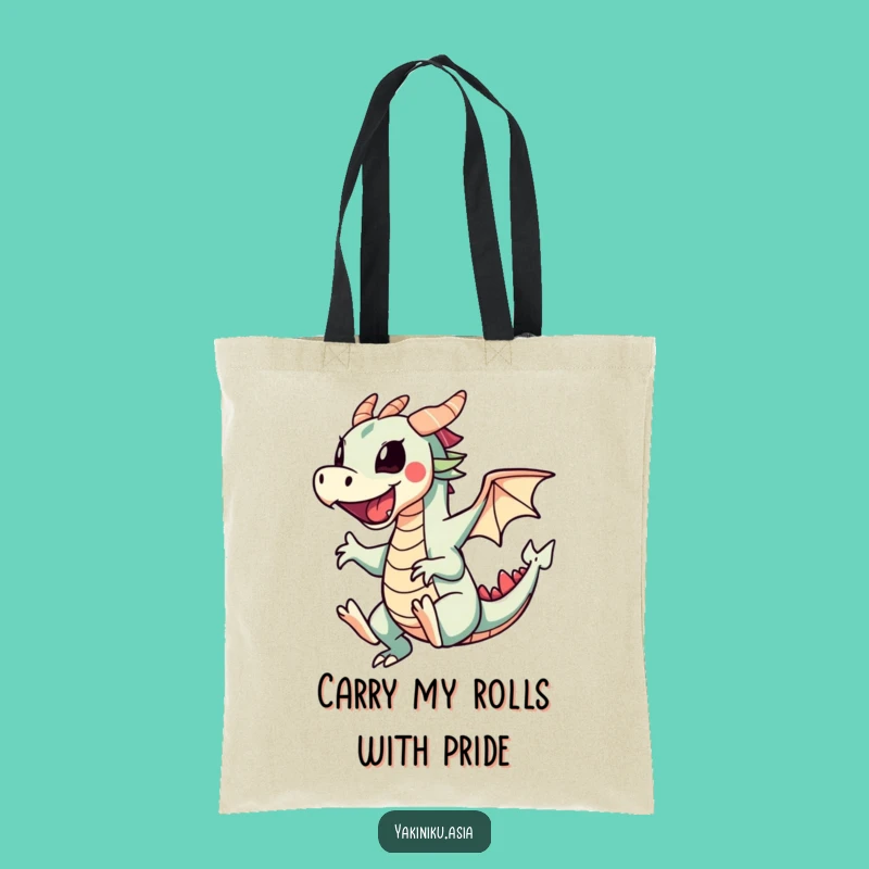 Funny Dragon Roll Cartwheel Tote Bag: Carry Your Laughs in Style