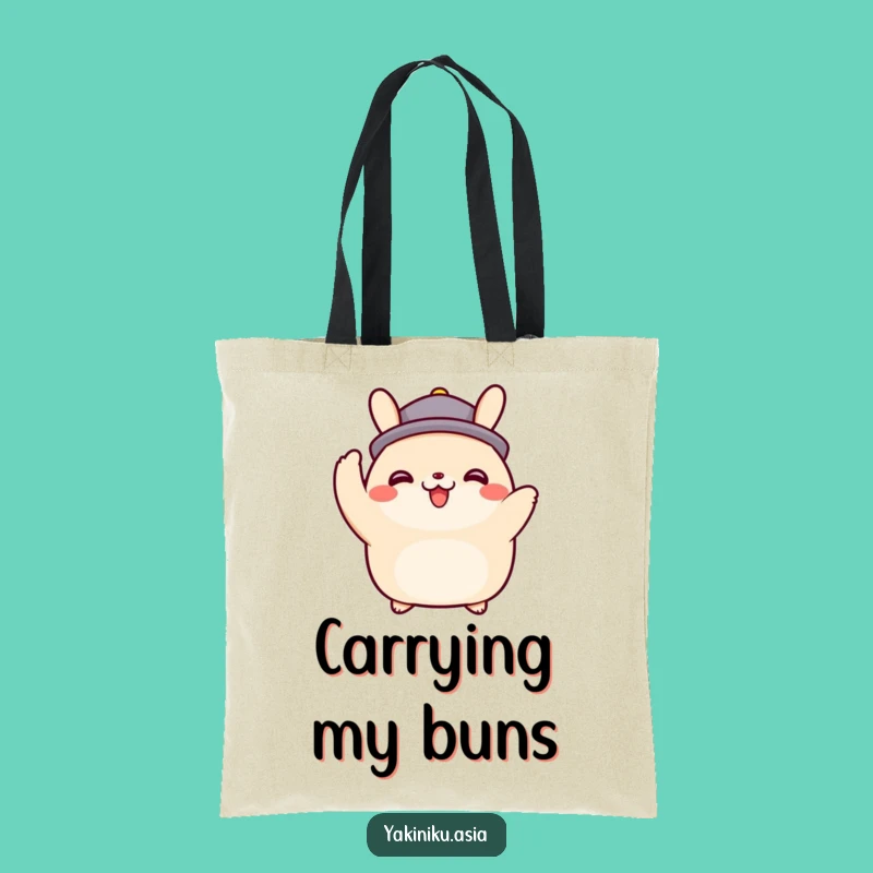 Funny Bao Bun Hat Tip Tote Bag, Carry Courtesy, Perfect Everyday Gift