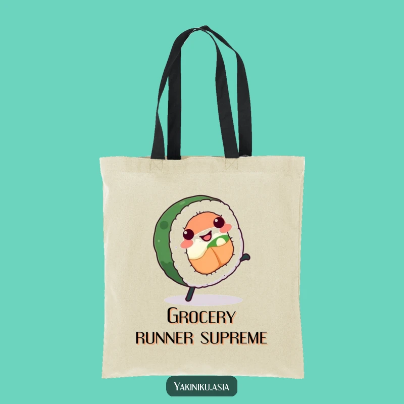 Funny Sushi Cartwheel Tote Bag: Carry Your Goods with Hilarious Flair!